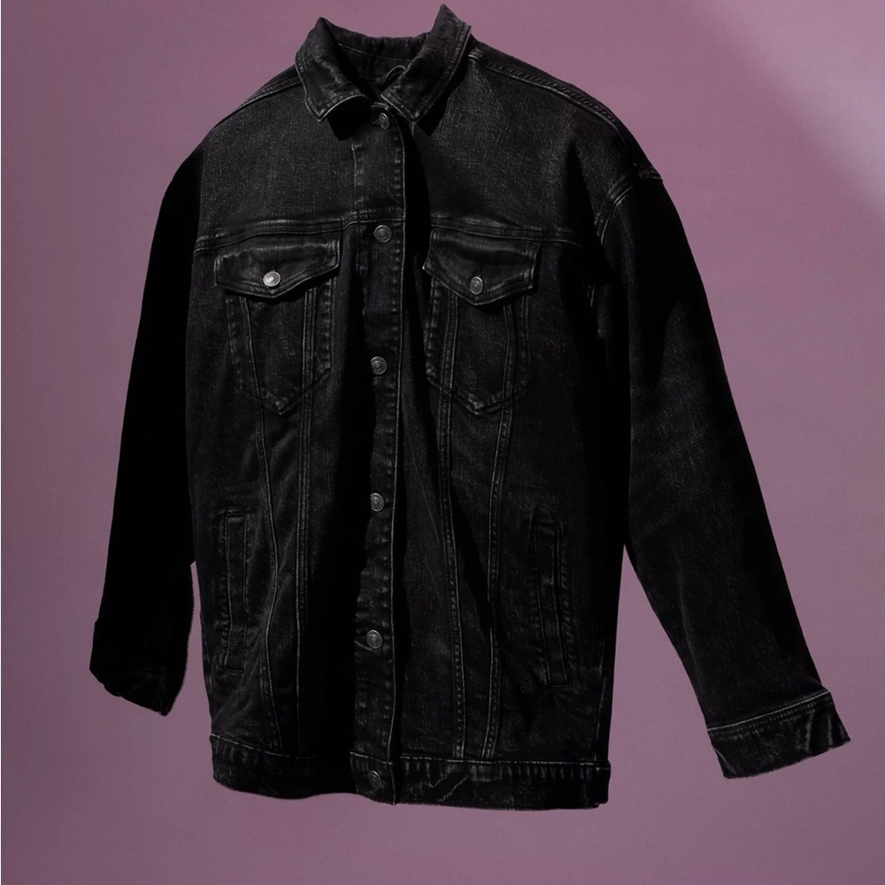 American Eagle x Coco Gauff oversized Black denim jacket